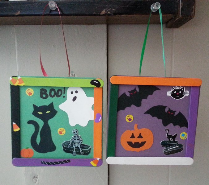 completed halloween crafts
