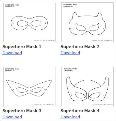 Cutout Superhero Masks