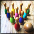 Wooden ten pin bowling set