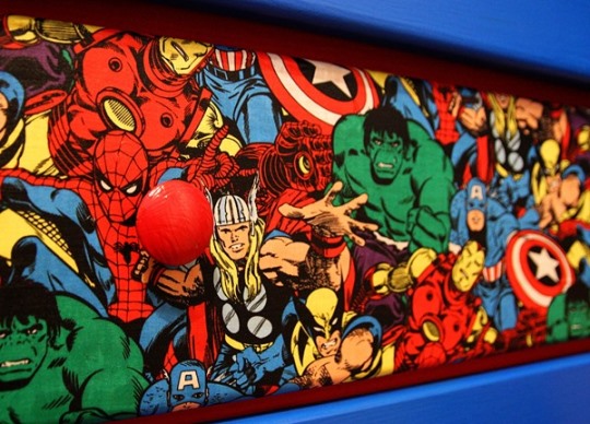 DIY Superhero Dresser closeup